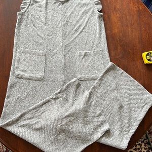 GB Girls Lightweight Sweater Ankle Length Jumpsuit Heather Gray Sz XL